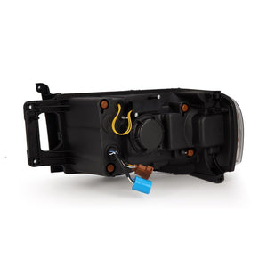 AlphaRex 02-05 Dodge Ram 1500 LUXX LED Proj Headlights Plank Style Black w/Activ Light/Seq Signal