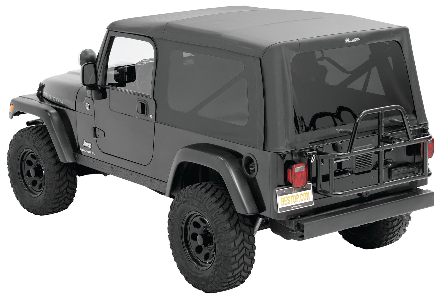 Jeep Soft Top Supertop Squareback Soft Top For Jeep 2004-2006 Wrangler LJ Black Diamond Bestop
