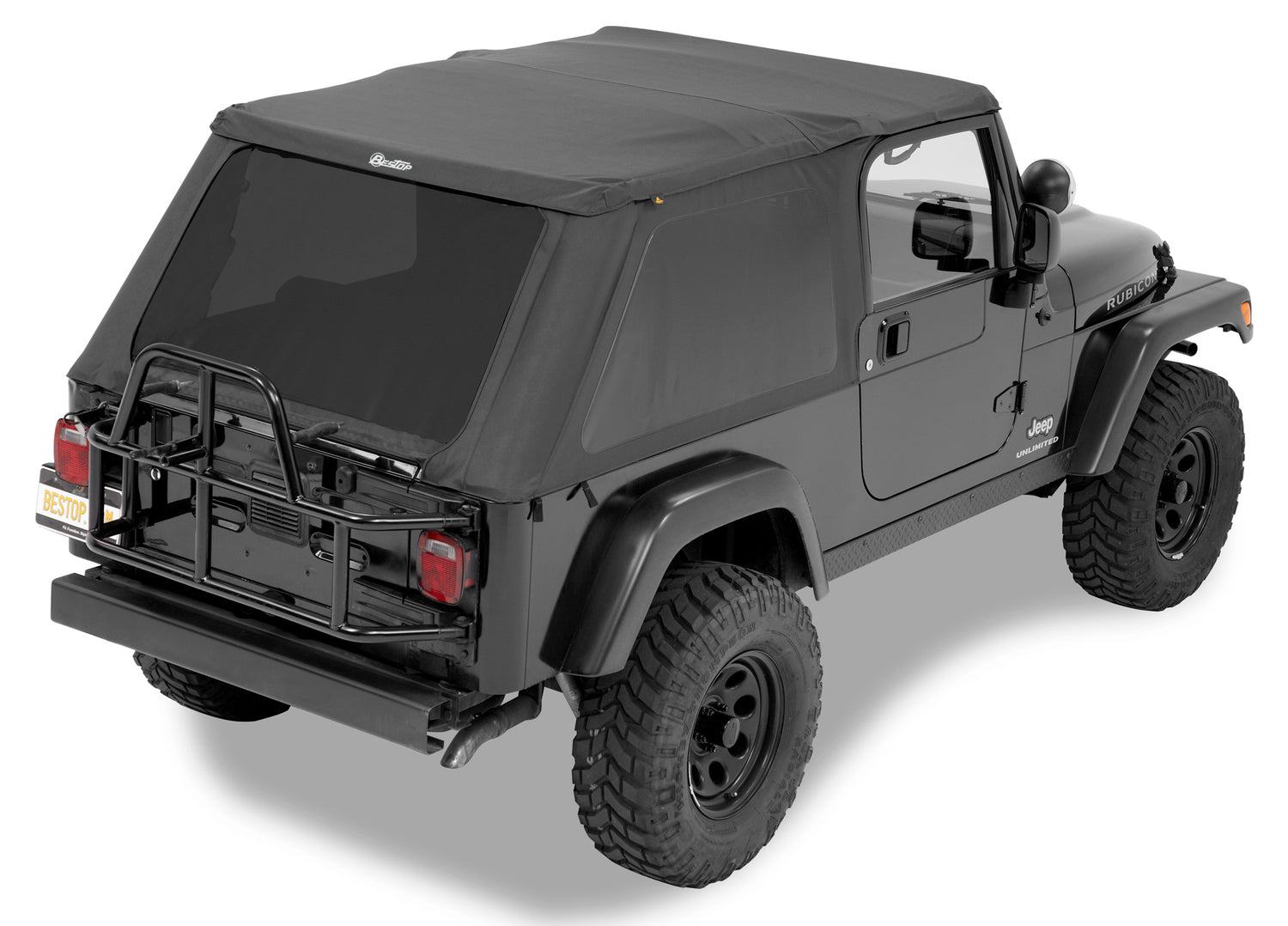 Trektop Slantback Soft Top For Jeep 2004-2006 Wrangler LJ Black Diamond Bestop