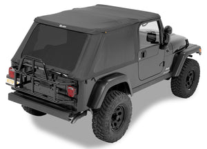 Trektop Slantback Soft Top For Jeep 2004-2006 Wrangler LJ Black Diamond Bestop