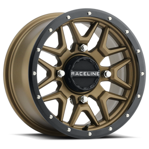 Raceline A94BZ Krank 14x7in / 4x156 BP / 10mm Offset / 132.5mm Bore - Bronze & Black Lip Wheel