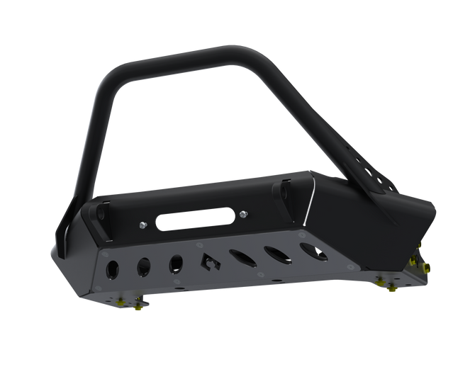 07-Up Jeep Wranger/Gladiator High Clearance Front Bumper With Hoop Raw Steel