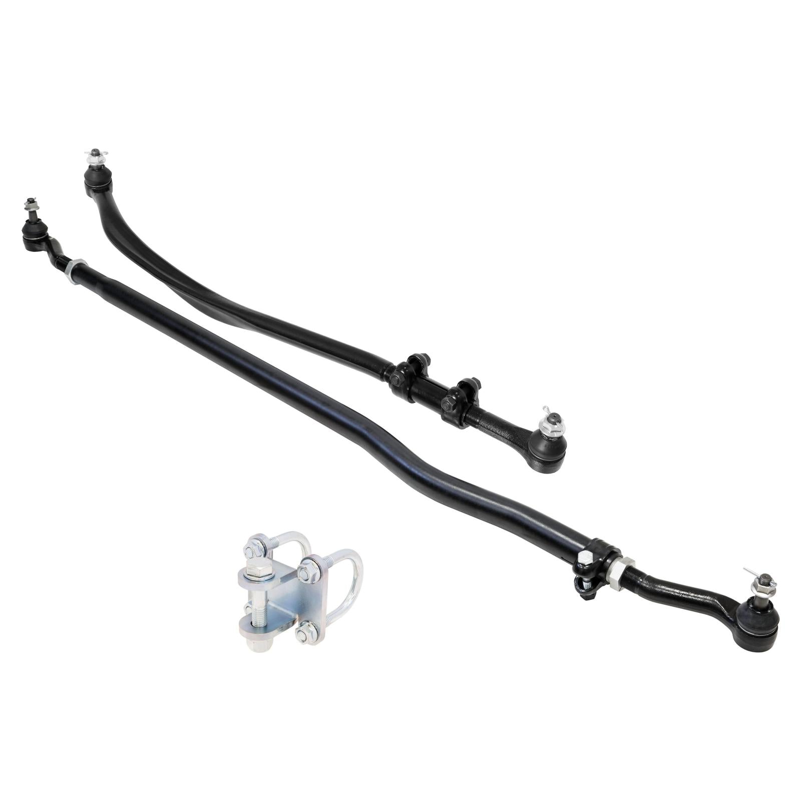 Currectlync Steering System 07-18 Wrangler JK Bolt-On Includes 1 1/2 Inch Diameter Tie Rod/Forged Drag Link HD Steering Stabilizer Shock Mounting Kit RockJock 4x4