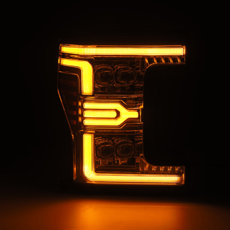 AlphaRex 17-19 Ford F-250/350/450/550 Super Duty NOVA-Series LED Proj Headlights Chrome w/SS & SBDRL