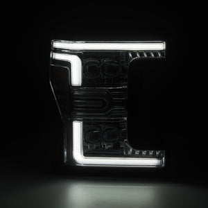 AlphaRex 17-19 Ford F-250/350/450/550 Super Duty NOVA-Series LED Proj Headlights Chrome w/SS & SBDRL