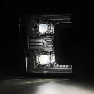 AlphaRex 17-19 Ford F-250/350/450/550 Super Duty LUXX-Series LED Proj Headlights Chrome w/SS & SBDRL