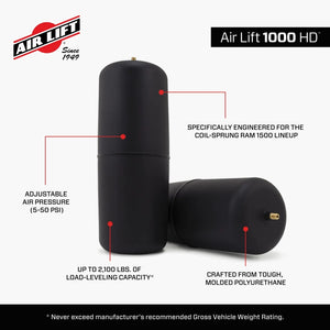 Air Lift 1000HD Rear Air Spring Kit for 09-18 Dodge Ram 1500